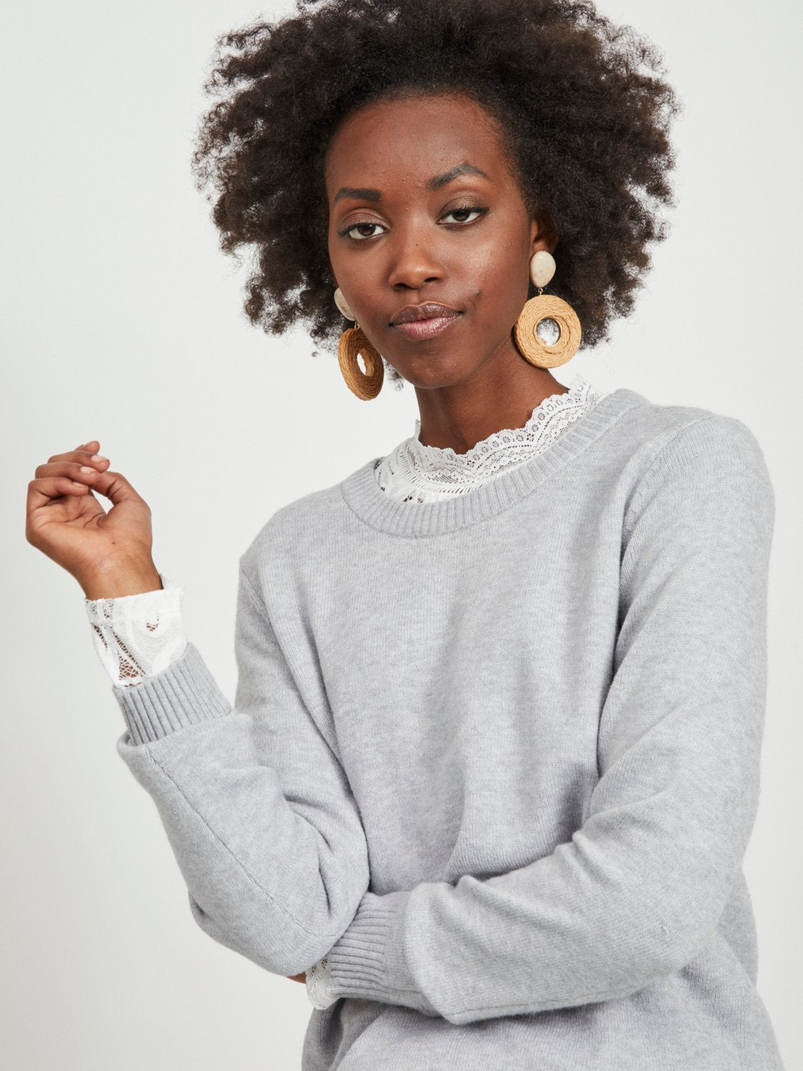 VIRIL Pullover - light grey melange - VERO MODA & VILA Bergvik